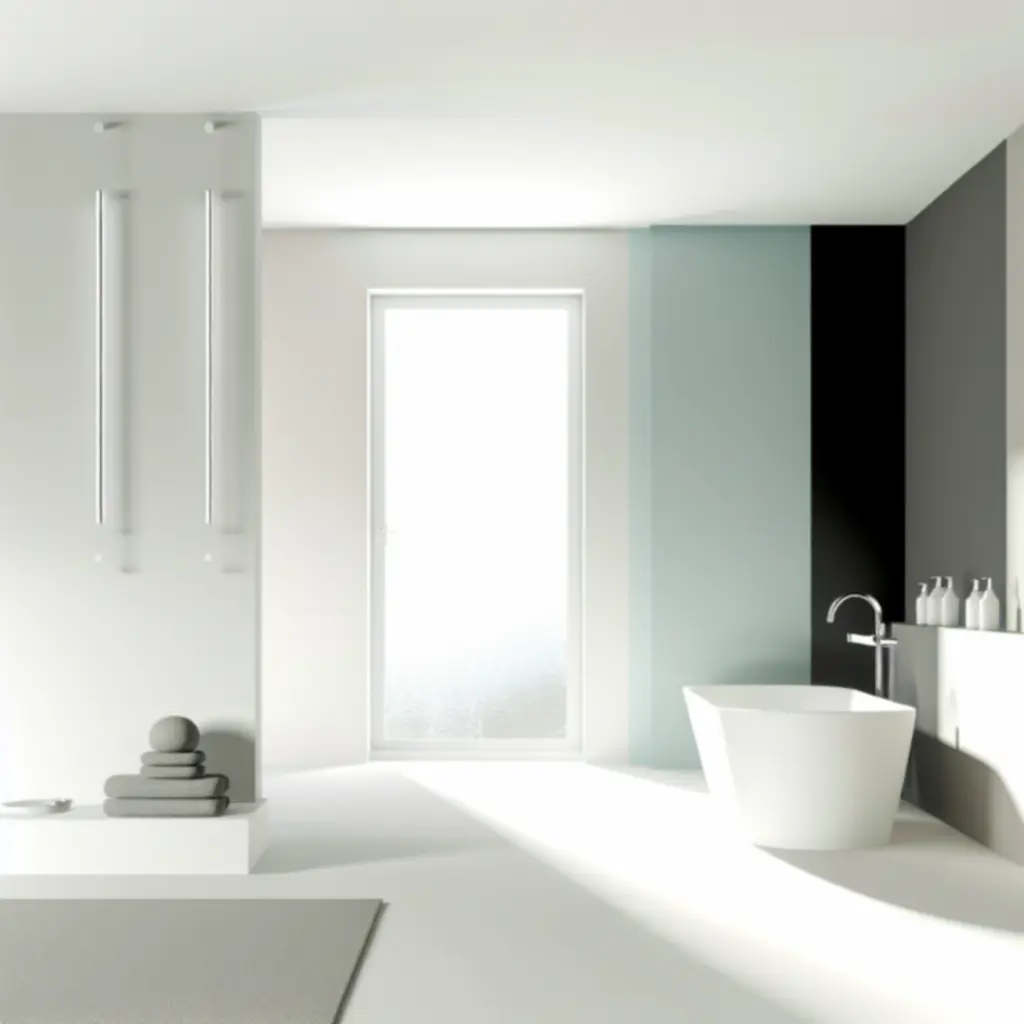 Nowoczesne wnętrze łazienki z elegancką armaturą i minimalistycznym wystrojem