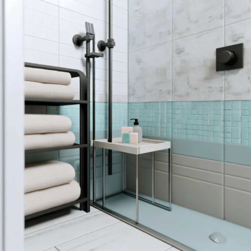 Nowoczesna kabina prysznicowa z przeszkloną zabudową